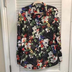 Banana Republic Size L Floral Blouse